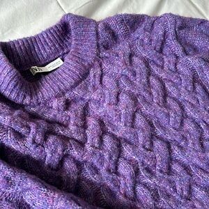 ZARA OVERSIZED PURPLE KNIT SWEATER